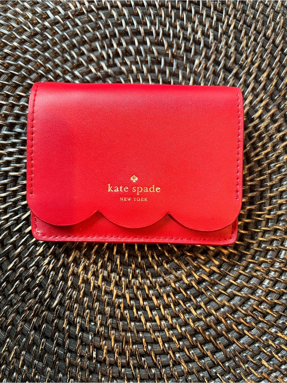 kate spade Red Scallop Cardholder Wallet